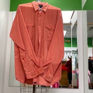Tommy Hilfiger orange long sleeved button shirt